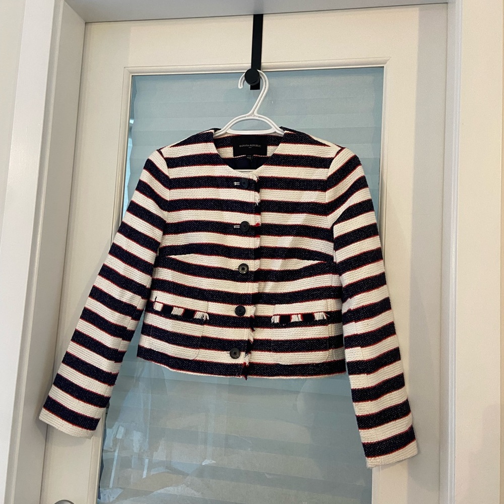 Banana Republic Striped Tweed Jacket
